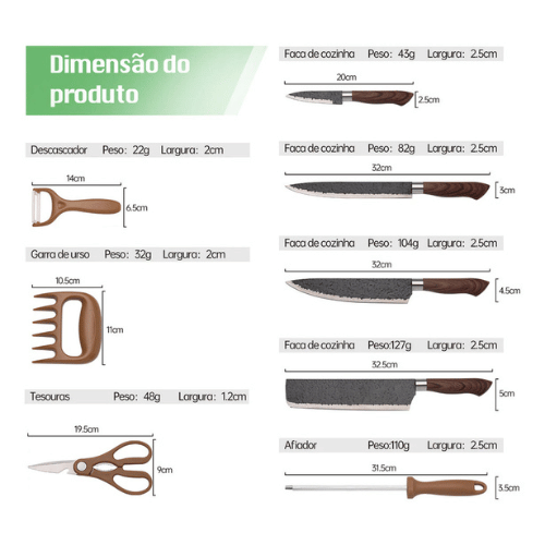 Kit Churrasco Premium 8 Peças